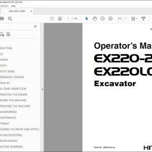 Hitachi EX220-2 EX220LC-2 Excavator Operator's Manual - PDF DOWNLOAD