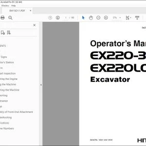 Hitachi EX220-3 EX220LC-3 Excavator Operator's Manual EM15D11 PDF