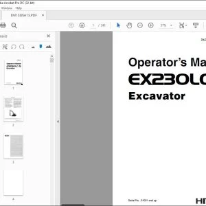 Hitachi EX230LC-5 Excavator Operator's Manual EM15SNA13 - PDF DOWNLOAD