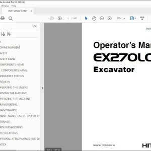 Hitachi EX270LC-5 Excavator Operator's Manual EM15JNA21 - PDF DOWNLOAD