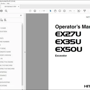 Hitachi EX27U EX35U EX50U Excavator Operator's Manual EM1BUNA31 PDF
