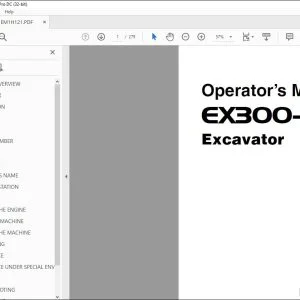 Hitachi EX300-5 Excavator Operator's Manual EM1H121 - PDF DOWNLOAD