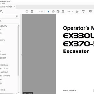 Hitachi EX330LC-5 EX370-5 Excavator Operator's Manual EM1H1NA11 PDF