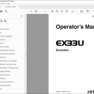 Hitachi EX33U Excavator Operator's Manual EM1BN12 - PDF DOWNLOAD