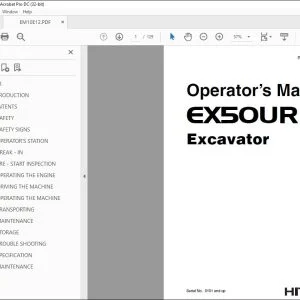Hitachi EX50UR Excavator Operator's Manual - PDF DOWNLOAD