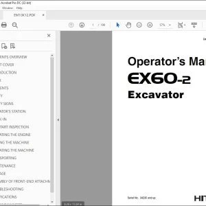 Hitachi EX60-2 Excavator Operator's Manual - PDF DOWNLOAD