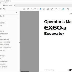 Hitachi EX60-3 Excavator Operator's Manual - PDF DOWNLOAD