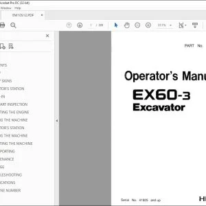Hitachi EX60-3 Excavator Operator's Manual - PDF DOWNLOAD