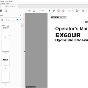 Hitachi EX60UR Hydraulic Excavator Operator's Manual - PDF DOWNLOAD