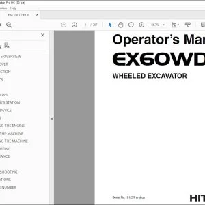 Hitachi EX60WD-2 Wheeled Excavator Operator's Manual - PDF DOWNLOAD