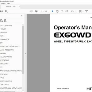 Hitachi EX60WD Wheel Type Hydraulic Excavator Operator's Manual PDF