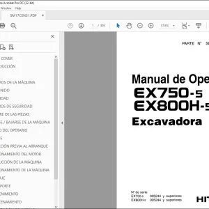 Hitachi EX750-5 EX800H-5 Excavadora Manual de Operacion - PDF DOWNLOAD