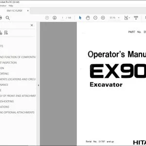 Hitachi EX90 Excavator Operator's Manual - PDF DOWNLOAD