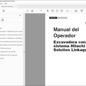Hitachi Excavadora con sistema Linkage Manual del operador PDF