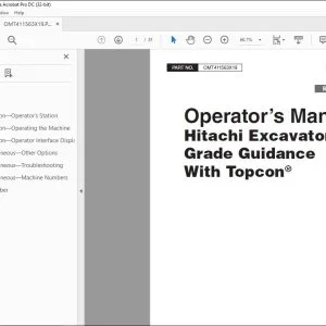 Hitachi Excavator Grade Guidance With Topcon Operator's Manual PDF