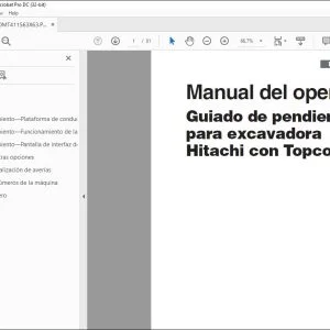 Hitachi Guiado de pendiente para excavadora Manual del operador PDF
