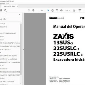Hitachi ZAXIS 135US-3 225USLC-3 225USRLC-3 Excavadora Manual del Operario PDF