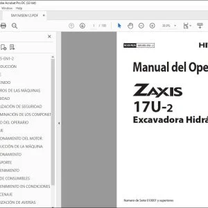 Hitachi ZAXIS 17U-2 Excavadora Hidráulica Manual del Operario PDF