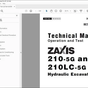Hitachi ZAXIS 210-5G & 210LC-5G Excavator Technical Manual PDF