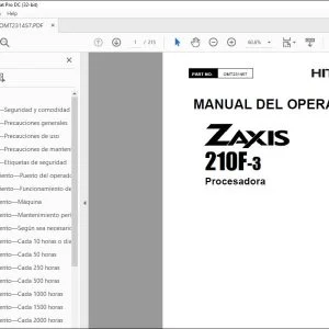 Hitachi ZAXIS 210F-3 Procesadora MANUAL DEL OPERADOR - PDF DOWNLOAD