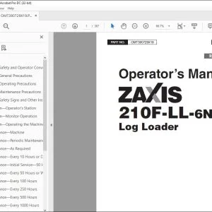 Hitachi ZAXIS 210F-LL-6N Log Loader Operator's Manual - PDF DOWNLOAD
