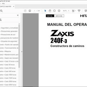 Hitachi ZAXIS 240F-3 Constructora de caminos MANUAL DEL OPERADOR PDF