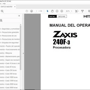Hitachi ZAXIS 240F-3 Procesadora MANUAL DEL OPERADOR - PDF DOWNLOAD