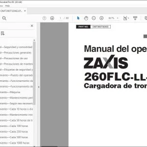 Hitachi ZAXIS 260FLC-LL-6N Cargadora de troncos Manual del operador PDF