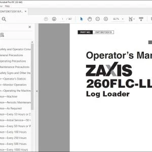Hitachi ZAXIS 260FLC-LL-6N Log Loader Operator's Manual - PDF DOWNLOAD