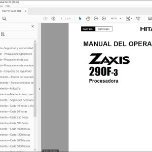 Hitachi ZAXIS 290F-3 Procesadora MANUAL DEL OPERADOR - PDF DOWNLOAD