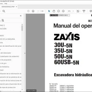 Hitachi ZAXIS 30U-5N 35U-5N 50U-5N 60USB-5N Manual del operador PDF