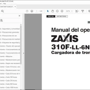 Hitachi ZAXIS 310F-LL-6N Cargadora de troncos Manual del operador PDF