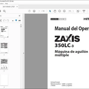 Hitachi ZAXIS 350LC-3 Máquina de aguilón múltiple Manual del Operario PDF