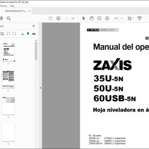 Hitachi ZAXIS 35U-5N 50U-5N 60USB-5N niveladora Manual del operador PDF