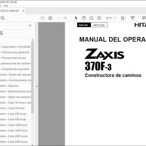 Hitachi ZAXIS 370F-3 Constructora de caminos MANUAL DEL OPERADOR PDF