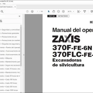 Hitachi ZAXIS 370F-FE-6N 370FLC-FE-6N Excavadoras Manual del operador PDF