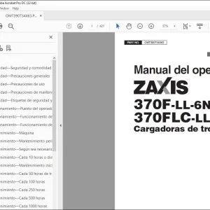 Hitachi ZAXIS 370F-LL-6N 370FLC-LL-6N Cargadoras Manual del operador PDF