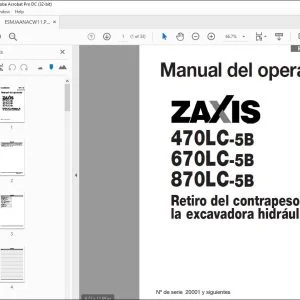 Hitachi ZAXIS 470LC-5B 670LC-5B 870LC-5B Excavadora Manual del operador PDF