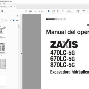 Hitachi ZAXIS 470LC-5G 670LC-5G 870LC-5G Excavadora Manual del operador PDF