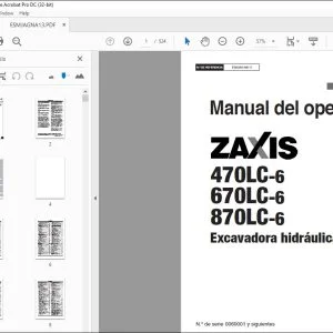 Hitachi ZAXIS 470LC-6 670LC-6 870LC-6 Excavadora Manual del operador PDF