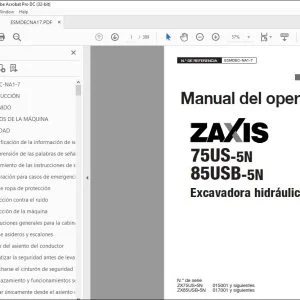 Hitachi ZAXIS 75US-5N 85USB-5N Excavadora Manual del operador PDF