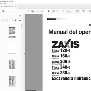 Hitachi ZAXIS Clase 120-5 160-5 200-5 240-5 330-5 Manual del operador PDF