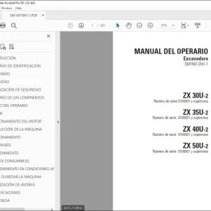 Hitachi ZAXIS ZX 30U-2 ZX 35U-2 ZX 40U-2 ZX 50U-2 Excavadora MANUAL DEL OPERARIO PDF