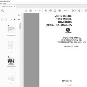 John Deere 1010 WHEEL TRACTORS OPERATORS MANUAL OMT19595 PDF