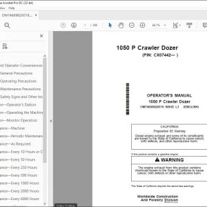 John Deere 1050 P Dozer Operator's Manual OMT466982X019 PDF