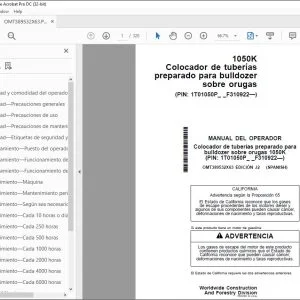 John Deere 1050K Colocador bulldozer sobre orugas MANUAL DEL OPERADOR PDF