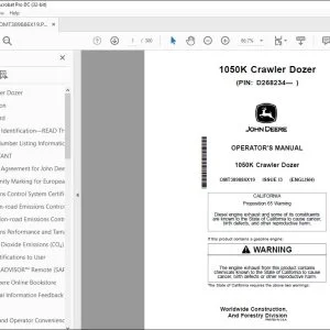 John Deere 1050K Crawler Dozer Operator's Manual OMT389886X19 PDF