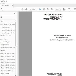 John Deere 1070D Harvester BETRIEBSANLEITUNG OMF066342 – PDF DOWNLOAD