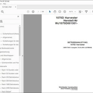 John Deere 1070D Harvester BETRIEBSANLEITUNG OMF070961 – PDF DOWNLOAD