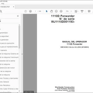 John Deere 1110D Forwarder MANUAL DEL OPERADOR OMF065863 - PDF DOWNLOAD